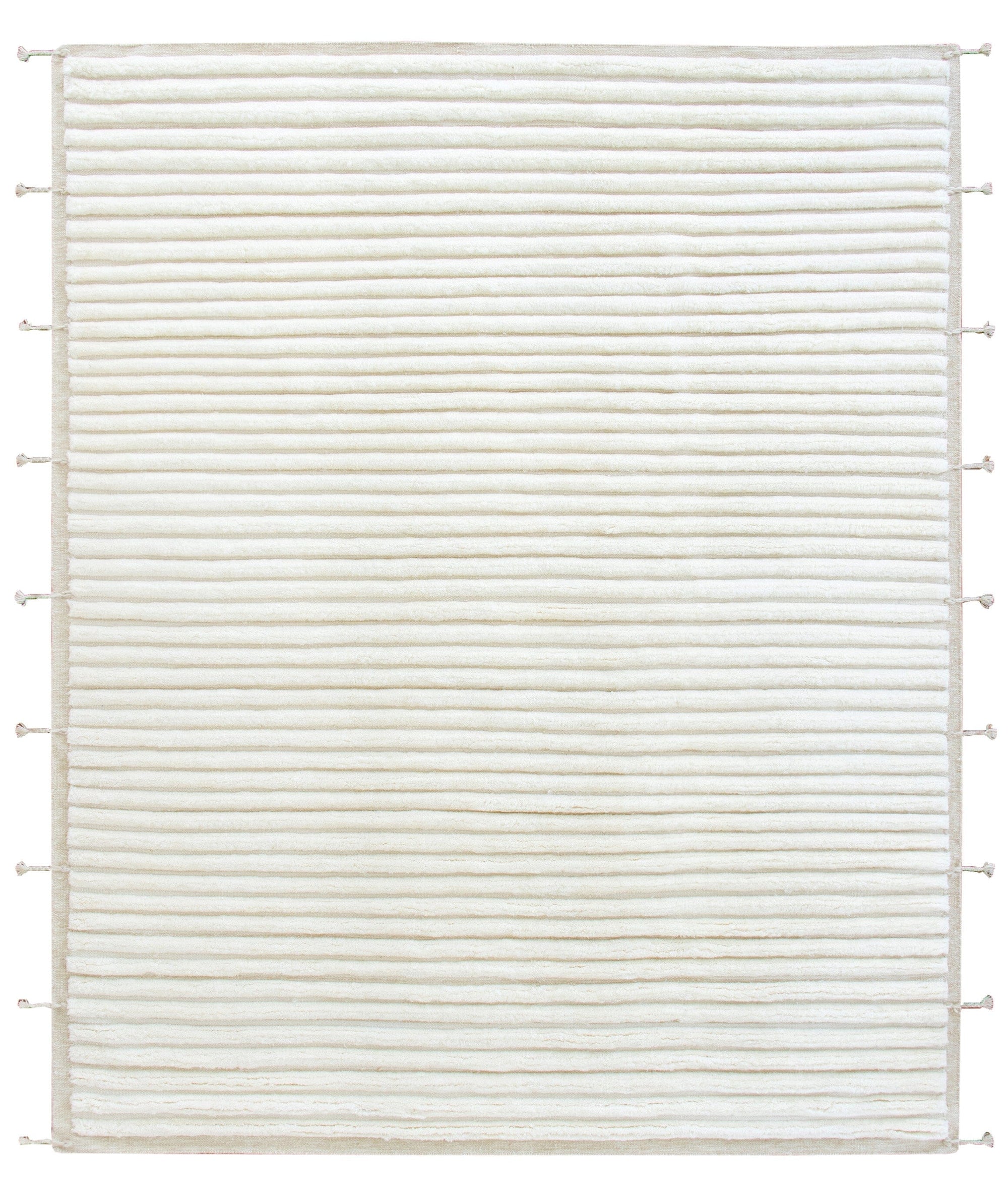 Taylor Ivory Wool Handknotted with Shag Pile 8x10 Rugs Organic Weave Shop 8x10 Ivory 