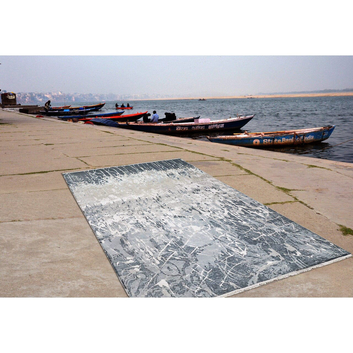 Thorton Blue - Handknotted Persian Knot handknotted tibetan 60 knot Organic Weave Shop 