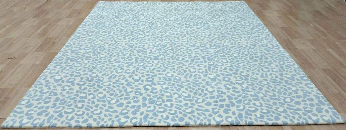 Wild One Blue Wool handtufted wool Organic Weave Shop 3&#39; x 10&#39; RUNNER Blue 