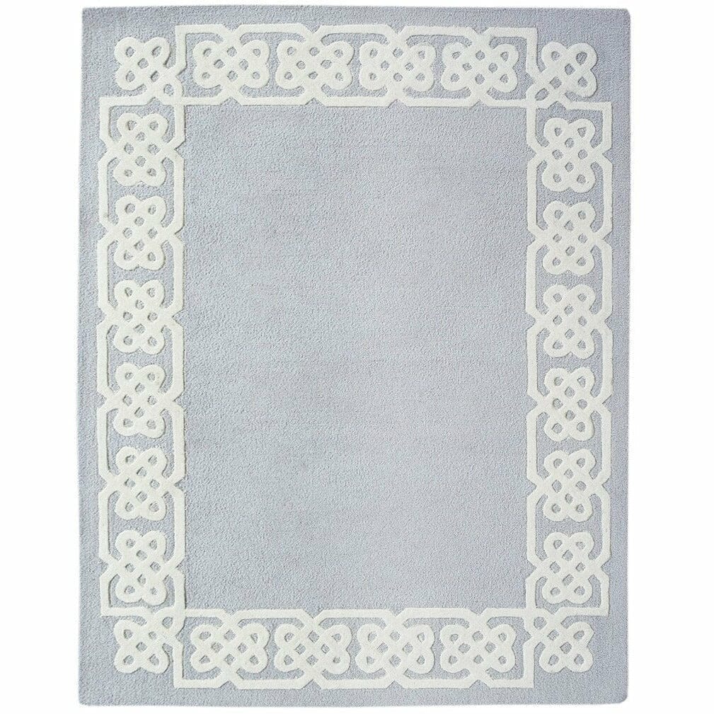 Worth Avenue Wool Grey handtufted wool Organic Weave Shop 3' x 10' RUNNER Grey/Cream 