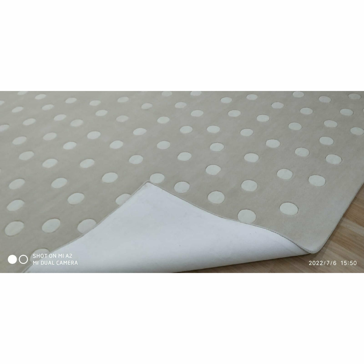 Polka Dot Wool Sand handtufted wool Organic Weave Shop 