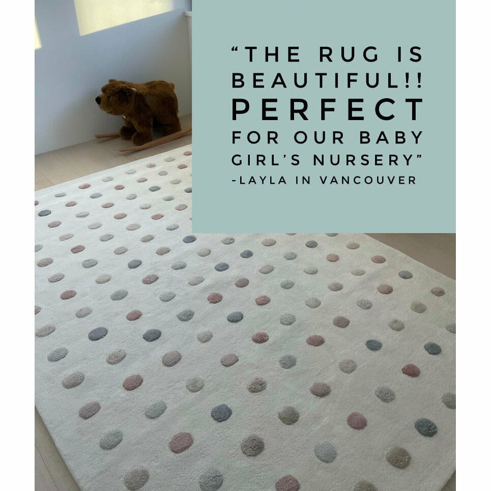 Polka Dot Wool Pink handtufted wool Organic Weave Shop 