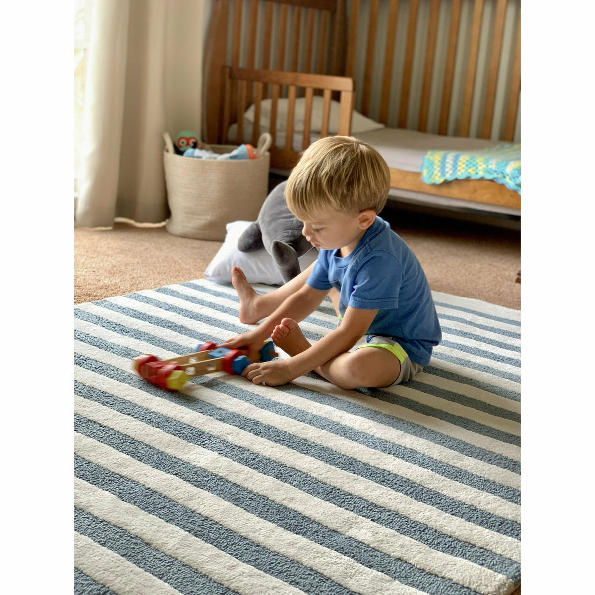 Sailor Stripe Blue Cotton children&#39;s Organic Weave Shop 