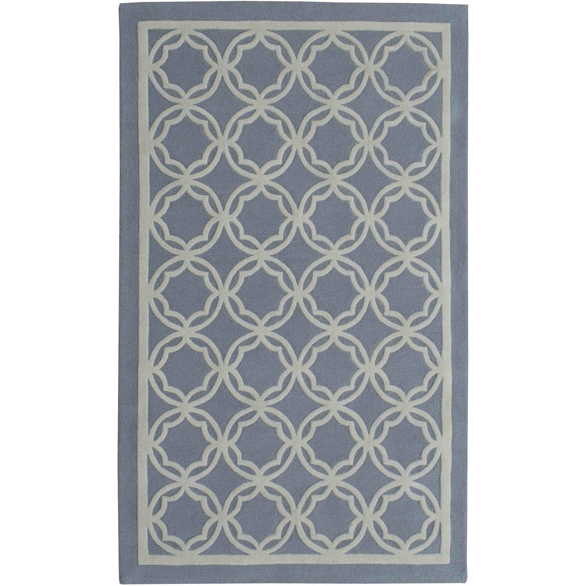 Trellis Grey Wool handtufted wool Organic Weave Shop 6x9 