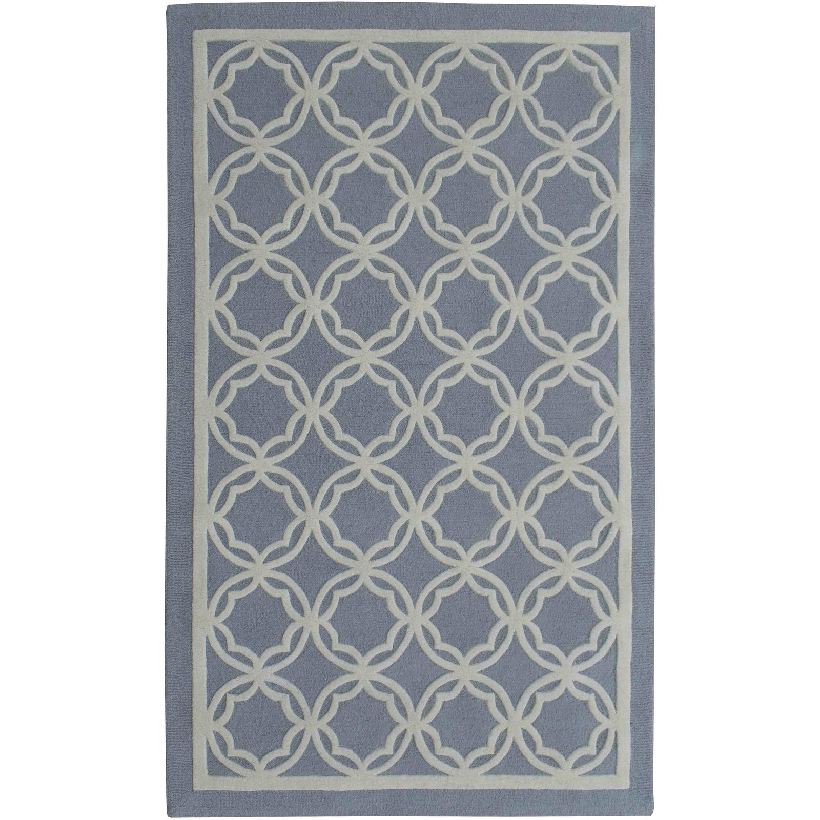Trellis Grey Wool handtufted wool Organic Weave Shop 6x9 