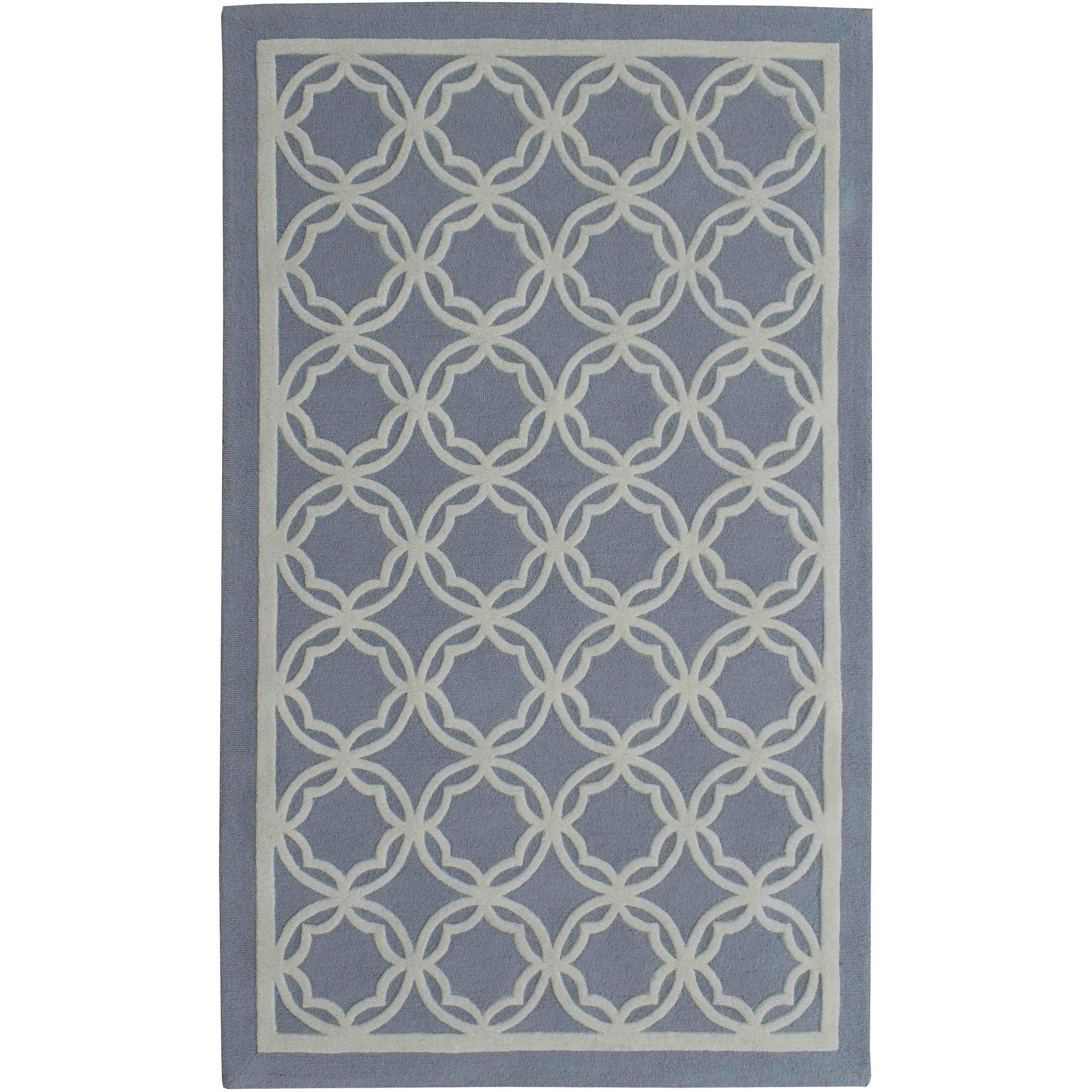 Trellis Grey Wool handtufted wool Organic Weave Shop 6x9 