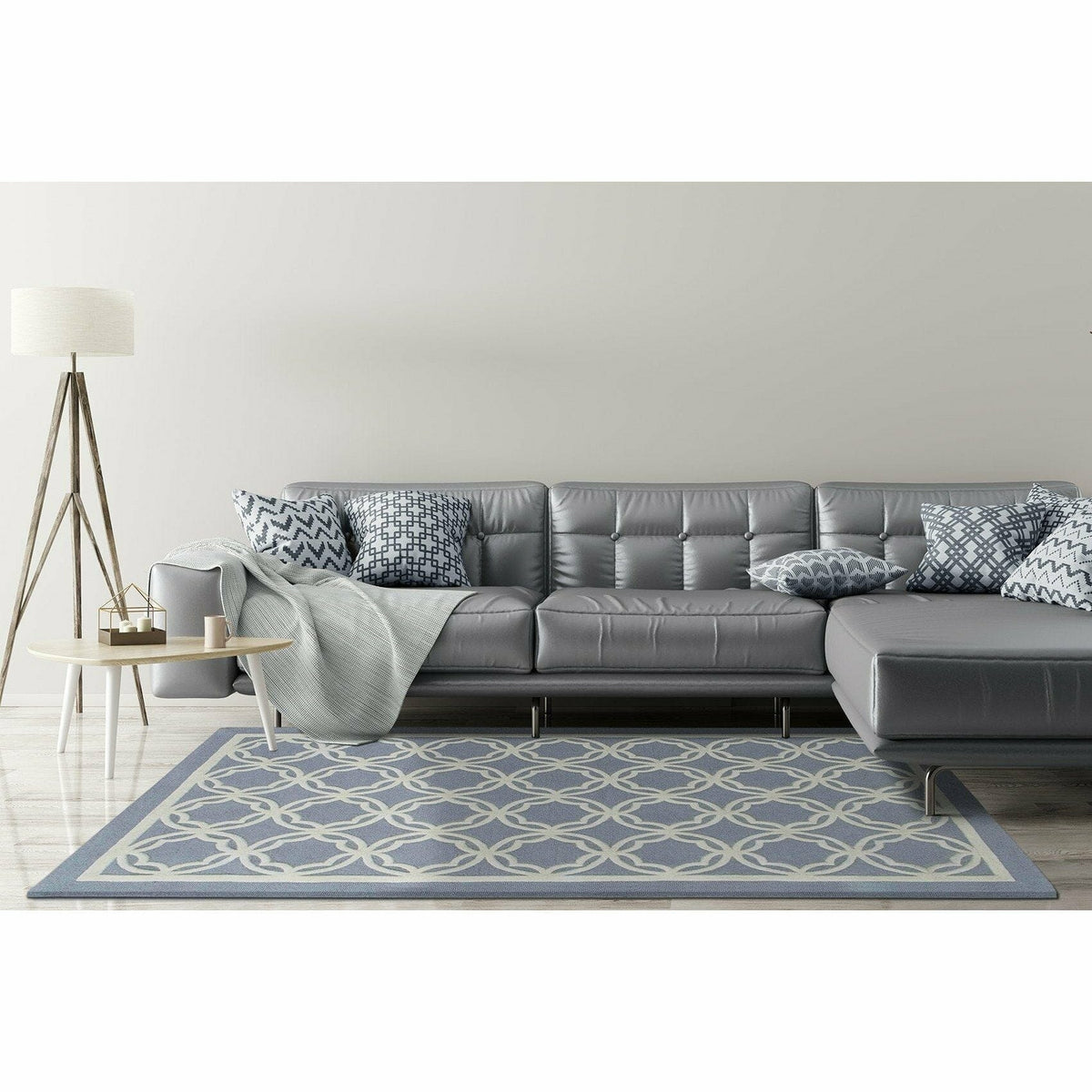Trellis Grey Wool handtufted wool Organic Weave Shop 